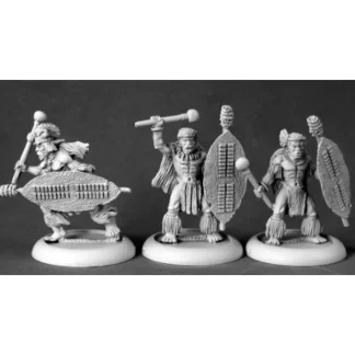 Reaper Miniatures Zulu Warriors III (3) #50225 Chronoscope D&D RPG Mini Figure - Your Source for Gaming Essentials Shop