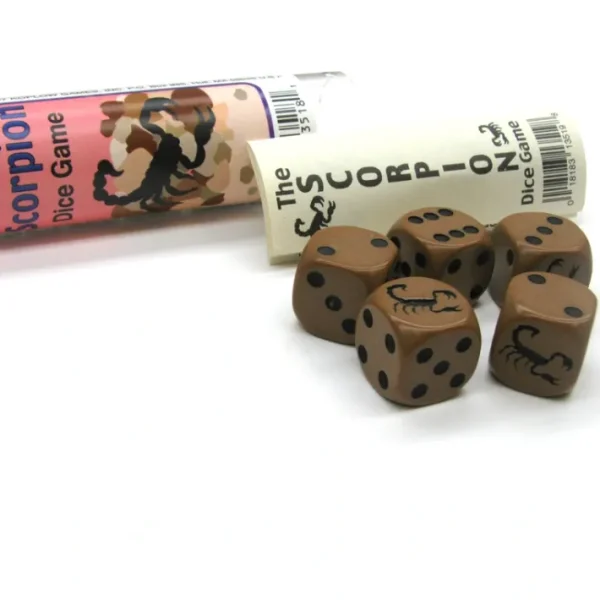 Scorpion Dice Game 5 Dice Set with Travel Tube and Instructions - Your Source for Gaming Essentials Store