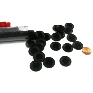 Set of 50 7/8" Easy Stacking Plastic Mini Playing Poker Chips - Black - Your Source for Gaming Essentials Online