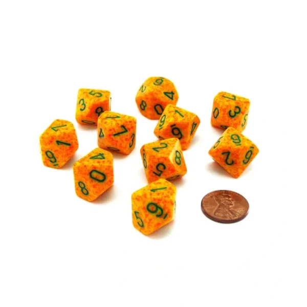 Set of 10 Chessex D10 Dice - Speckled Lotus - Your Source for Gaming Essentials Cheap