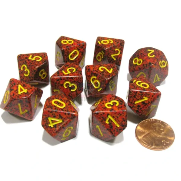 Set of 10 Chessex D10 Dice - Speckled Mercury - Your Source for Gaming Essentials Fashion
