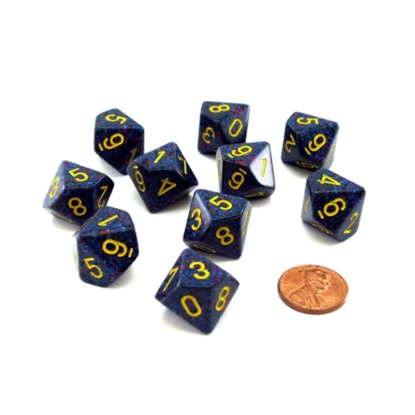 Set of 10 Chessex D10 Dice - Speckled Twilight - Your Source for Gaming Essentials Cheap
