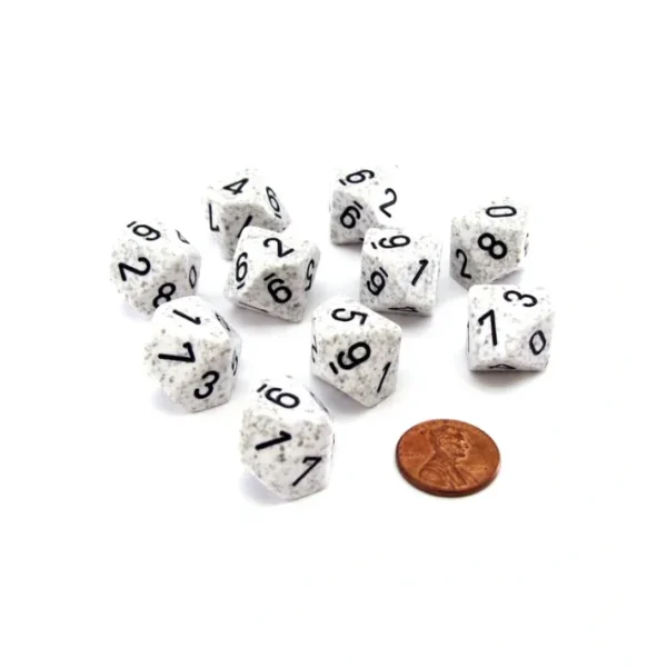 Set of 10 Chessex D10 Dice - Speckled Arctic Camo - Your Source for Gaming Essentials Cheap