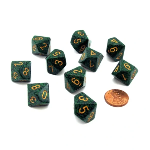 Set of 10 Chessex D10 Dice - Speckled Golden Recon - Your Source for Gaming Essentials Shop