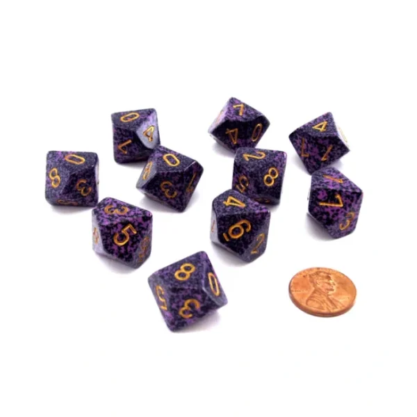 Set of 10 Chessex D10 Dice - Speckled Hurricane - Your Source for Gaming Essentials New