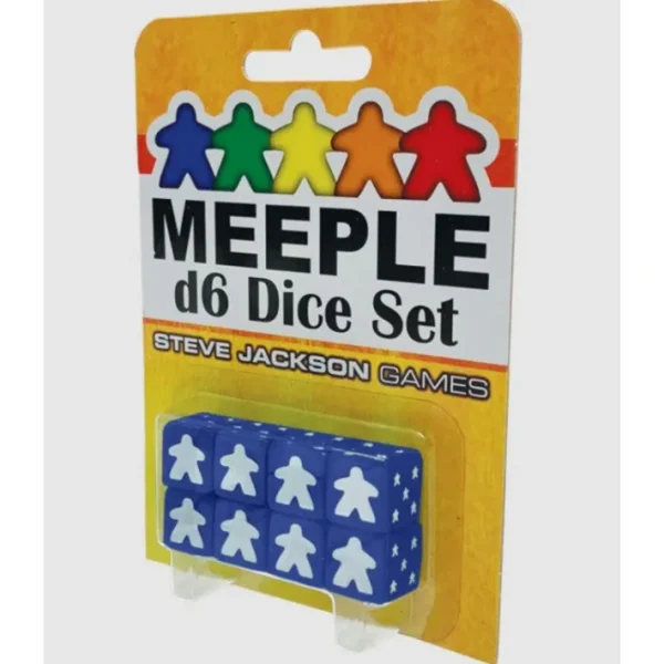 Set of 8 D6 Meeple Dice - Blue - Your Source for Gaming Essentials Cheap
