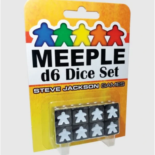 Set of 8 D6 Meeple Dice - Black - Your Source for Gaming Essentials Cheap
