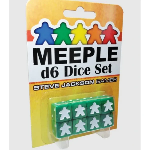 Set of 8 D6 Meeple Dice - Green - Your Source for Gaming Essentials Store