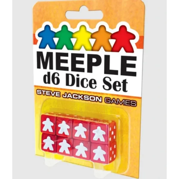 Set of 8 D6 Meeple Dice - Red - Your Source for Gaming Essentials Flash Sale