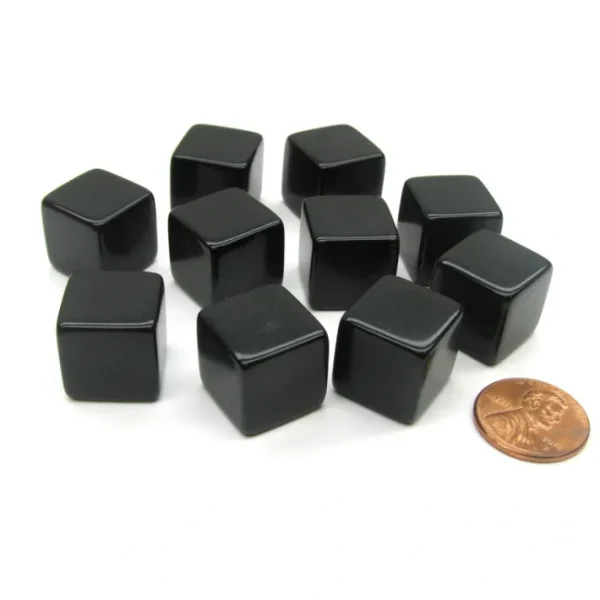 Set of 10 D6 16mm Blank Opaque Dice - Black - Your Source for Gaming Essentials Best Sale