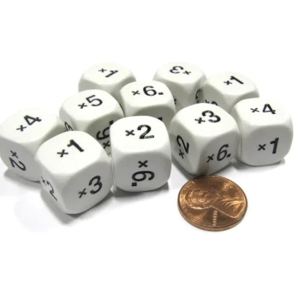 Set of 10 D6 16mm Educational Classroom Multiplication Multiply Basic Math Dice - Your Source for Gaming Essentials Flash Sale