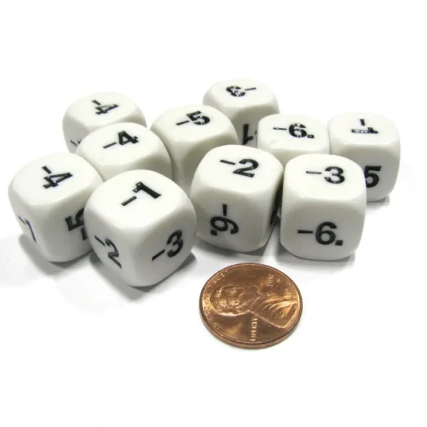 Set of 10 D6 16mm Educational Classroom Subtraction Subtract Basic Math Dice - Your Source for Gaming Essentials Fashion