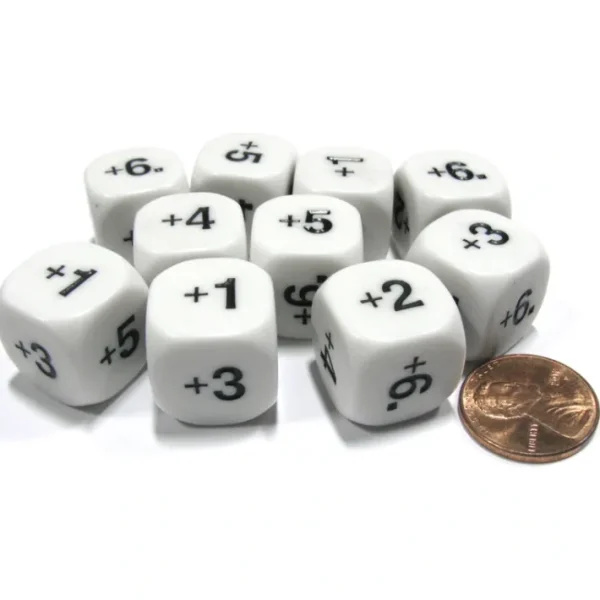 Set of 10 D6 16mm Educational Classroom Addition Plus Basic Math Dice - Your Source for Gaming Essentials Outlet