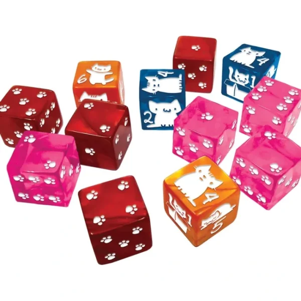 Set of 12 D6 16mm Kitten Dice - Your Source for Gaming Essentials Cheap