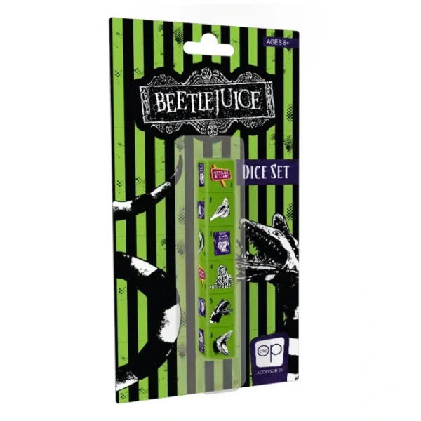 Set of 6 D6 Pop Culture Dice - Beetlejuice - Your Source for Gaming Essentials Online
