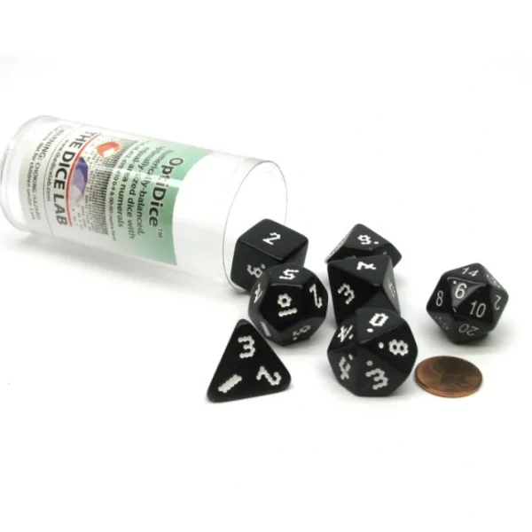 Set of 7 Numerically Balanced OptiDice: D4 D6 D8 D10 D12 D20 - Choose Your Color - Your Source for Gaming Essentials Outlet