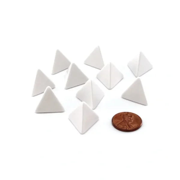 Set of 10 Opaque 4-Sided D4 White 18mm Blank Dice - Your Source for Gaming Essentials Hot