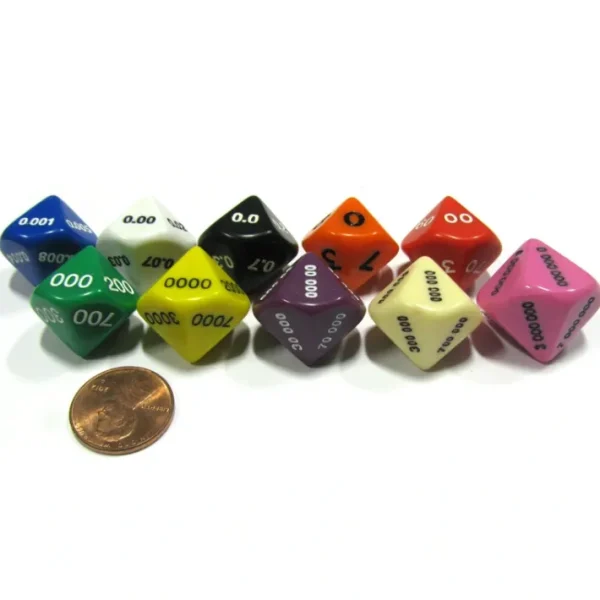 Set of 10 Place Value D10 Dice - Number Die for Counting 0.000 to 9,999,999 - Your Source for Gaming Essentials Flash Sale