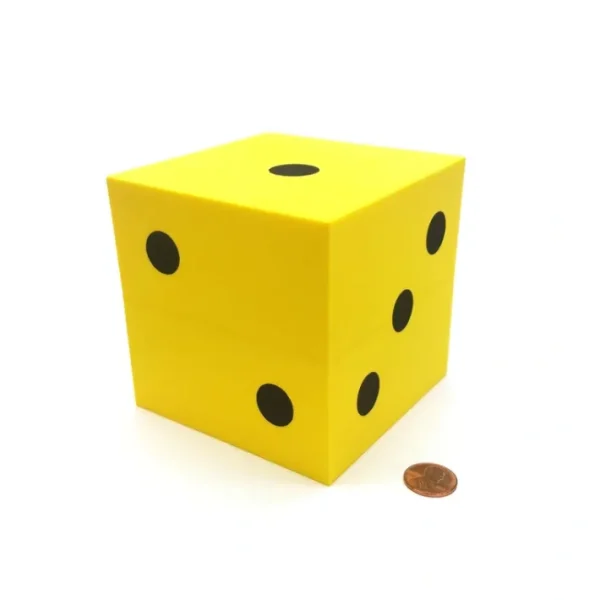 Single Huge Very Large 100mm Foam Dice (1 Piece) - Yellow with Black - Your Source for Gaming Essentials Hot