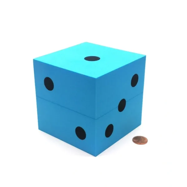 Single Huge Very Large 100mm Foam Dice (1 Piece) - Blue with Black - Your Source for Gaming Essentials Cheap
