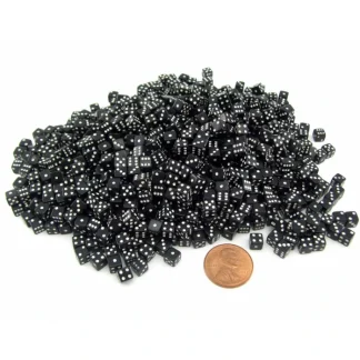 1000 Six Sided D6 5mm .197 Inch Die Small Tiny Mini Miniature Black Dice - Your Source for Gaming Essentials Fashion