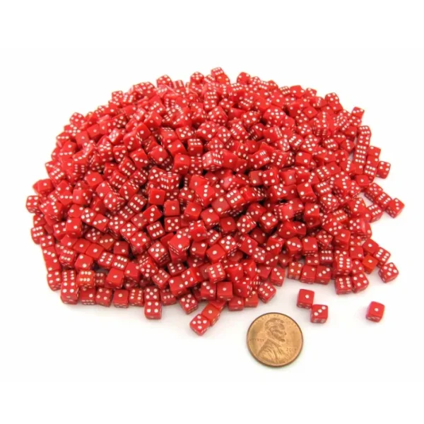 1000 Six Sided D6 5mm .197 Inch Die Small Tiny Mini Miniature Red Dice - Your Source for Gaming Essentials Hot