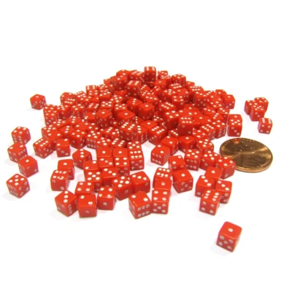 200 Six Sided D6 5mm .197 Inch Die Small Tiny Mini Miniature Red Dice - Your Source for Gaming Essentials Flash Sale