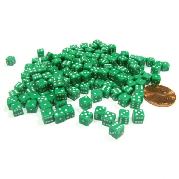 200 Six Sided D6 5mm .197 Inch Die Small Tiny Mini Miniature Green Dice - Your Source for Gaming Essentials Best