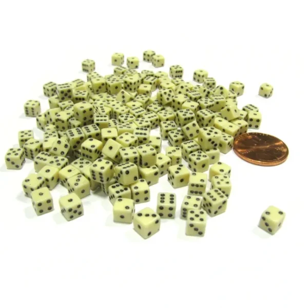 200 Six Sided D6 5mm .197 Inch Die Small Tiny Mini Miniature Ivory Dice - Your Source for Gaming Essentials Clearance