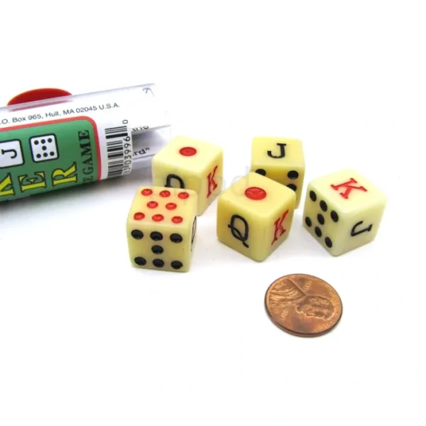 Spanish Poker Dice Game with 5 Dice Travel Tube and Gaming Instructions - Your Source for Gaming Essentials New