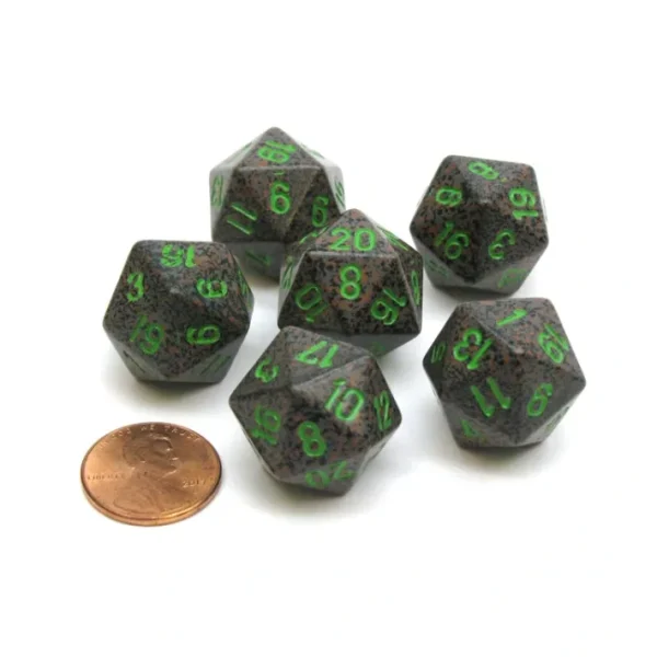 Speckled 20 Sided D20 Chessex Dice, 6 Pieces - Earth - Your Source for Gaming Essentials Shop