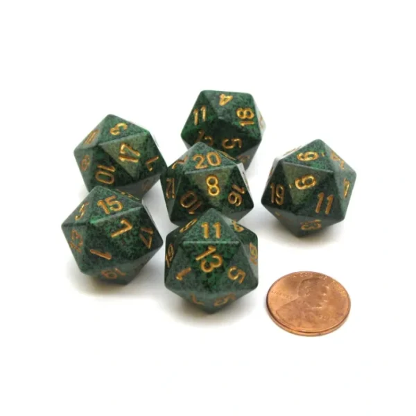 Speckled 20 Sided D20 Chessex Dice, 6 Pieces - Golden Recon - Your Source for Gaming Essentials Online