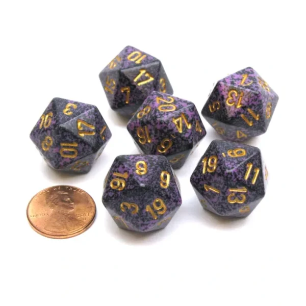 Speckled 20 Sided D20 Chessex Dice, 6 Pieces - Hurricane - Your Source for Gaming Essentials Clearance