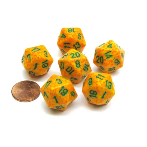 Speckled 20 Sided D20 Chessex Dice, 6 Pieces - Lotus - Your Source for Gaming Essentials Shop