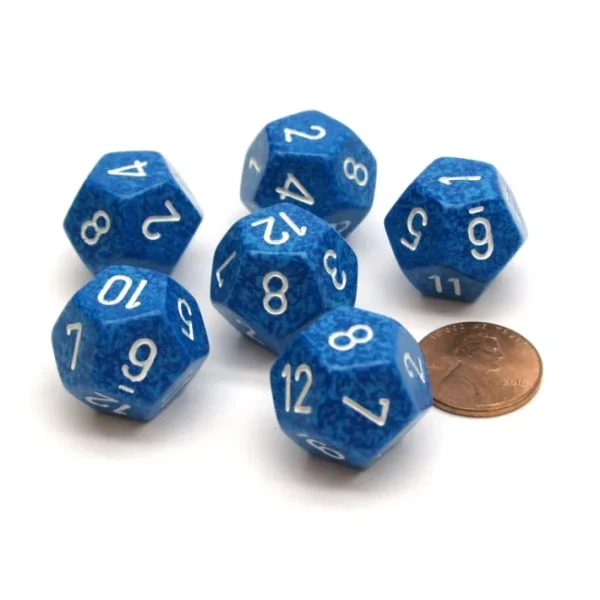 Speckled 18mm 12 Sided D12 Chessex Dice, 6 Pieces - Water - Your Source for Gaming Essentials Flash Sale