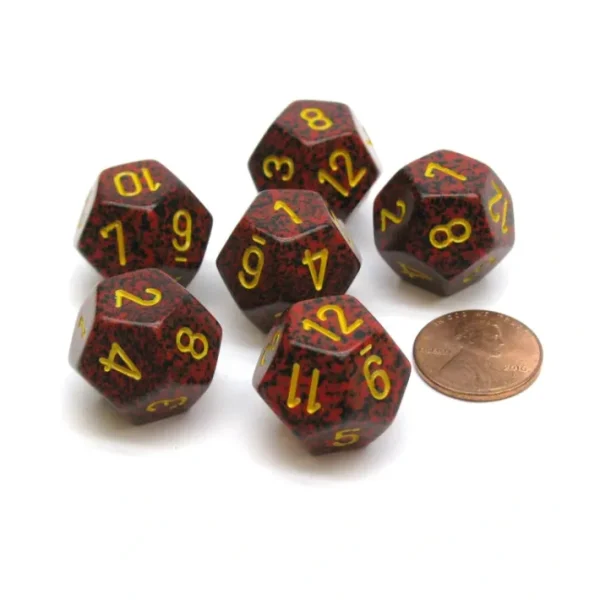 Speckled 18mm 12 Sided D12 Chessex Dice, 6 Pieces - Mercury - Your Source for Gaming Essentials Best Sale