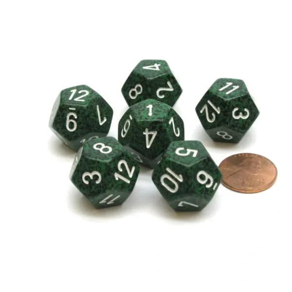 Speckled 18mm 12 Sided D12 Chessex Dice, 6 Pieces - Recon - Your Source for Gaming Essentials Store