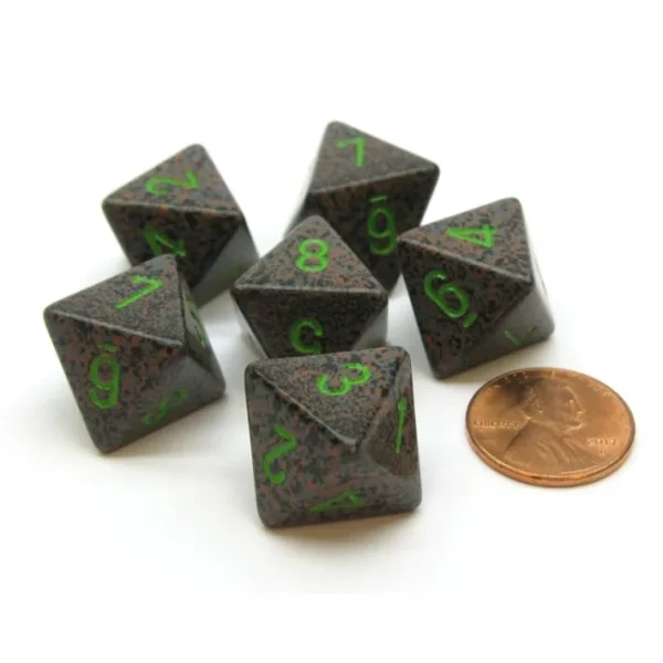 Speckled 15mm 8 Sided D8 Chessex Dice, 6 Pieces - Earth - Your Source for Gaming Essentials Discount