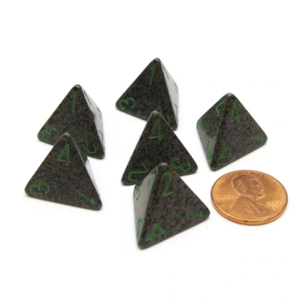 Speckled 18mm 4 Sided D4 Chessex Dice, 6 Pieces - Earth - Your Source for Gaming Essentials New
