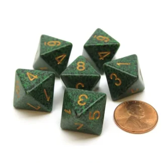 Speckled 15mm 8 Sided D8 Chessex Dice, 6 Pieces - Golden Recon - Your Source for Gaming Essentials Best Sale