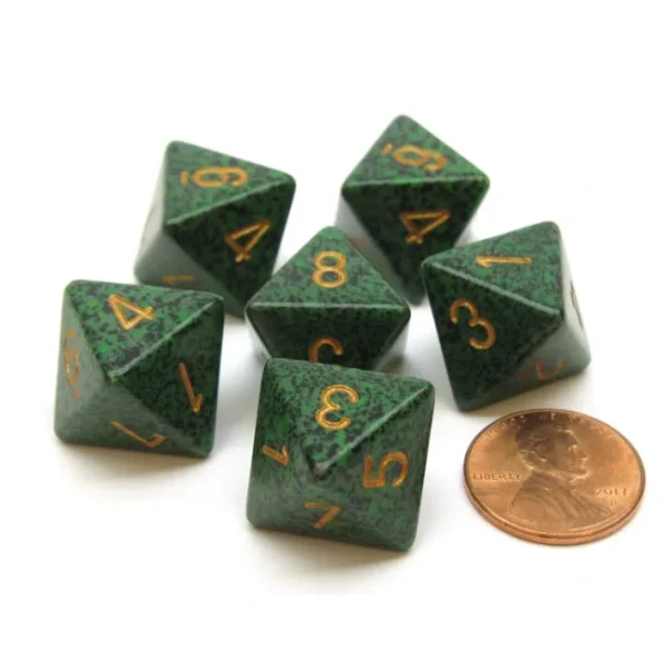 Speckled 15mm 8 Sided D8 Chessex Dice, 6 Pieces - Golden Recon - Your Source for Gaming Essentials Best Sale