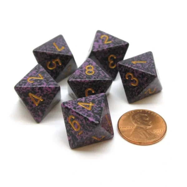Speckled 15mm 8 Sided D8 Chessex Dice, 6 Pieces - Hurricane - Your Source for Gaming Essentials Hot