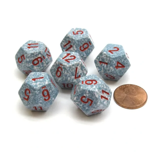 Speckled 18mm 12 Sided D12 Chessex Dice, 6 Pieces - Air - Your Source for Gaming Essentials Clearance