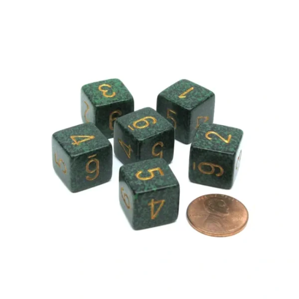Speckled 15mm 6 Sided D6 Polyhedral Chessex Dice, 6 Pieces - Golden Recon - Your Source for Gaming Essentials Best Sale