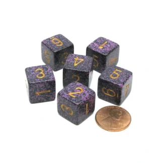 Speckled 15mm 6 Sided D6 Polyhedral Chessex Dice, 6 Pieces - Hurricane - Your Source for Gaming Essentials Cheap