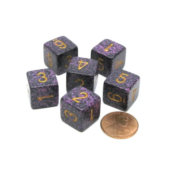 Speckled 15mm 6 Sided D6 Polyhedral Chessex Dice, 6 Pieces - Hurricane - Your Source for Gaming Essentials Cheap