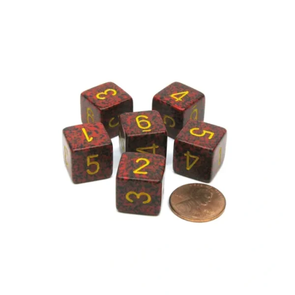 Speckled 15mm 6 Sided D6 Polyhedral Chessex Dice, 6 Pieces - Mercury - Your Source for Gaming Essentials Discount