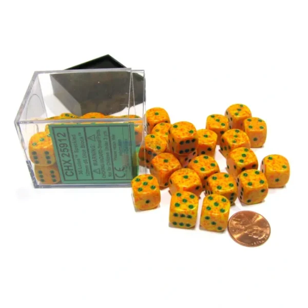 Speckled 12mm D6 Chessex Dice Block (36 Dice) - Lotus - Your Source for Gaming Essentials New