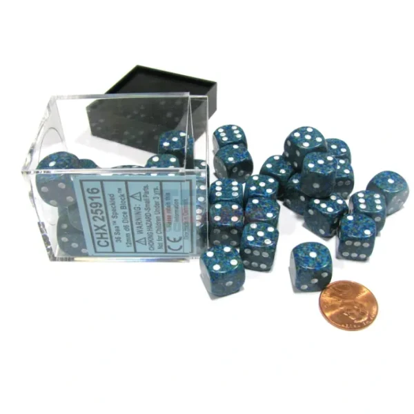 Speckled 12mm D6 Chessex Dice Block (36 Dice) - Sea - Your Source for Gaming Essentials Store