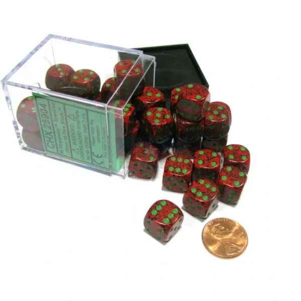 Speckled 12mm D6 Chessex Dice Block (36 Dice) - Strawberry - Your Source for Gaming Essentials Clearance